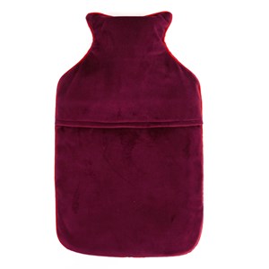 Bouillotte velours recyclé rouge