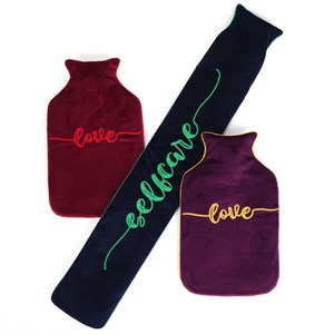 Bouillotte velours recyclé rouge