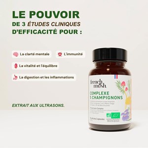 Gélules complexe 5 champignons vitalité, digestion, immunité French Mush