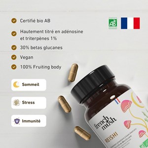 Gélules à l'extrait de reishi relaxation, sommeil, immunité French Mush