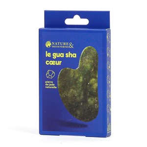 Gua Sha cœur visage sculpte lisse et raffermit la peau en pierre naturelle Jade