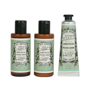 Trousse de voyage Jasmin précieux douche lait corps crème main Panier des Sens