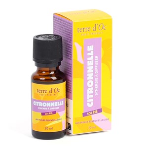 Synergie à diffuser citronnelle aux huiles essentielles bio SOS été terre d'Oc