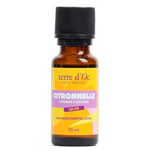 Synergie à diffuser citronnelle aux huiles essentielles bio SOS été terre d'Oc
