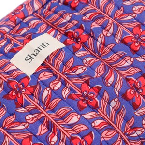 Grande trousse de maquillage fleurie en coton