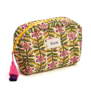 Trousse de maquillage fleurie en coton