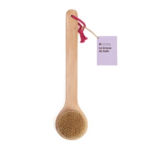 Brosse de bain poils naturels à manche long