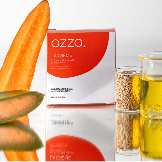 Crème visage jour hydratation éclat carotte bio acide hyaluronique 15x1 ml Ozza