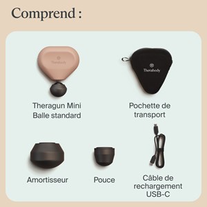 Pistolet de massage Therabody mini 3.0 sans fil rose Theragun
