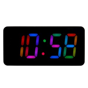 Réveil digital LED grand affichage avec double alarme et luminosité réglable