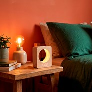 Réveil en bois avec affichage LED veilleuse tactile et affichage température