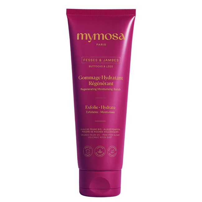 Gommage hydratant régénérant fesses jambes bio Made in France 125 ml Mymosa