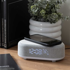 Réveil Vogue Karlsson chargeur à induction et enceinte Bluetooth