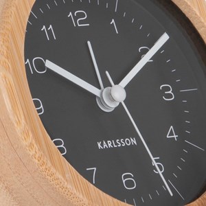 Réveil Neat Karlsson noir en bambou Rond