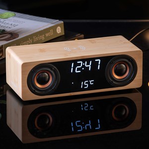 Réveil Classic Karlsson chargeur à induction enceinte Bluetooth température