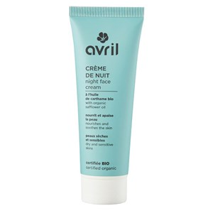 Crème de nuit bio à l'huile de carthame peaux sèches et sensibles 50 ml Avril