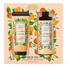 Coffret Fleur d'oranger gel douche 200 ml et lait corps 250 ml Panier des Sens