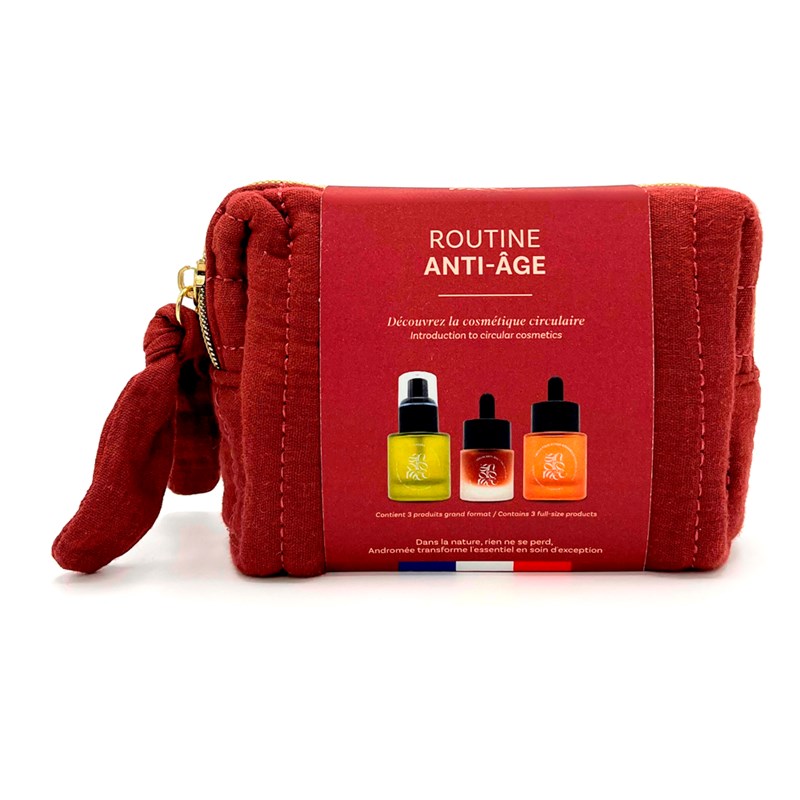 Andromée - Trousse routine visage anti-âge 3 soins grand format made in France Andromée