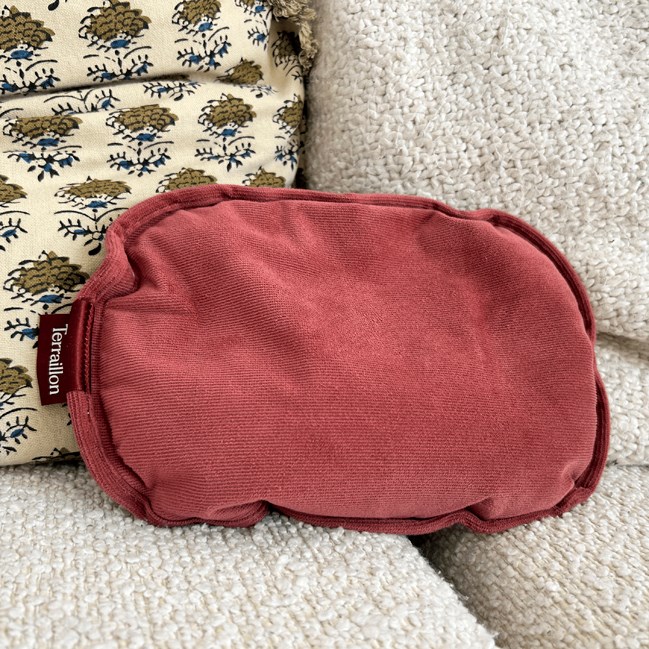 Bouillotte électrique sans fil rechargeable housse velours rose Terraillon