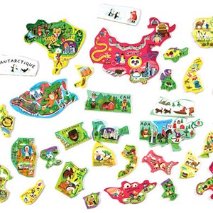 Carte du monde puzzle magnétique