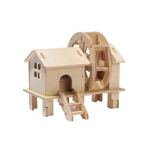 Maquette moulin solaire animé en bois