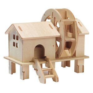 Maquette moulin solaire animé en bois
