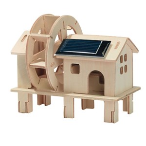 Maquette moulin solaire animé en bois
