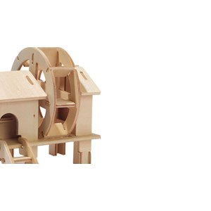 Maquette moulin solaire animé en bois