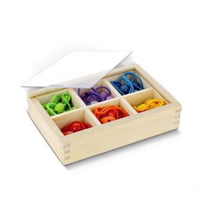 Boîte de perles en bois