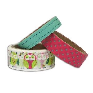 Masking tape 3 rouleaux Hiboux