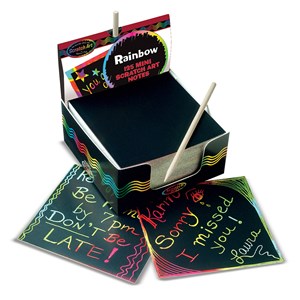 Note cube scratch art