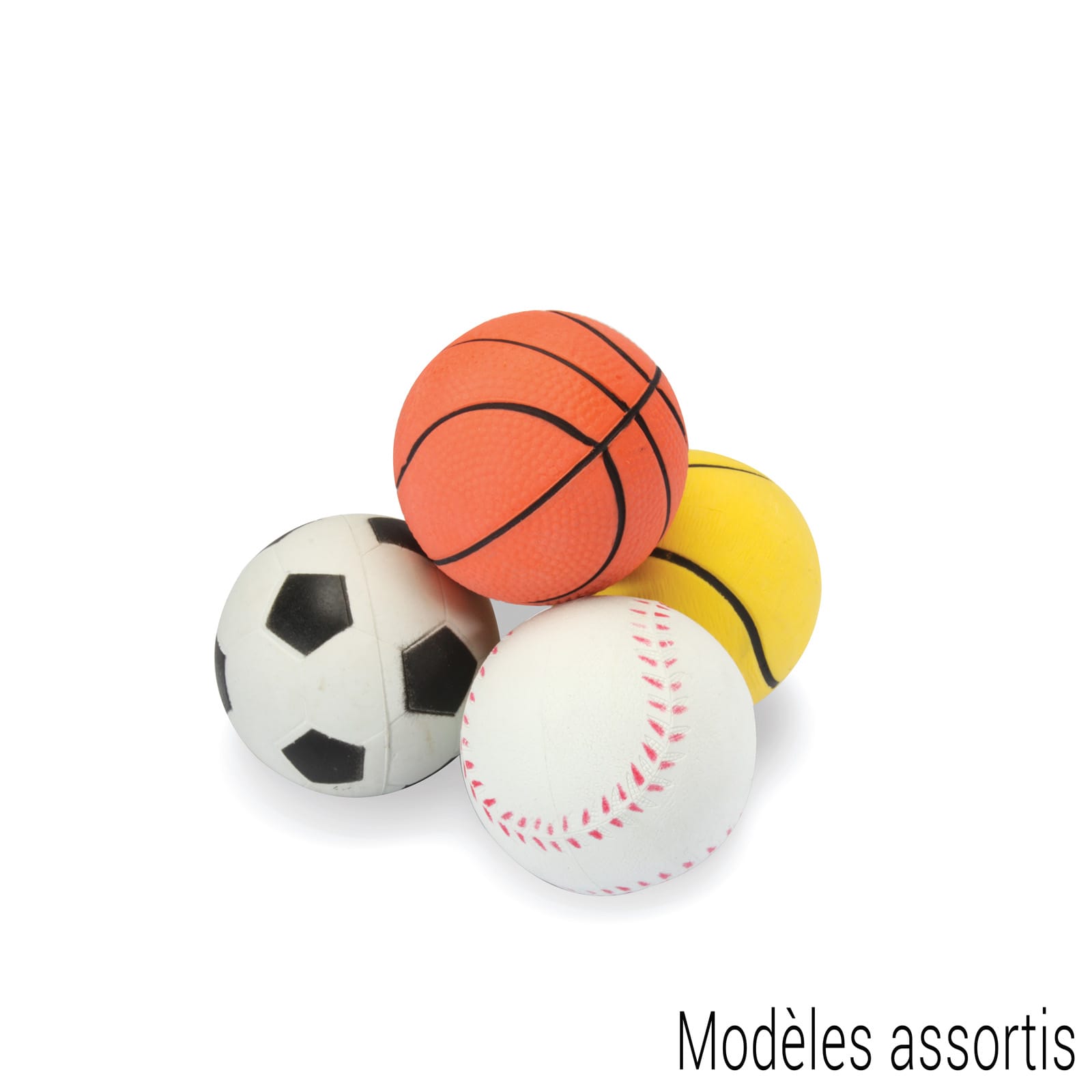 15 balles Ø 7 cm - mini ballon foot, basket, baseball, tennis pour jeux et  sport avec les enfants