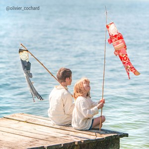 Koinobori bleu marine