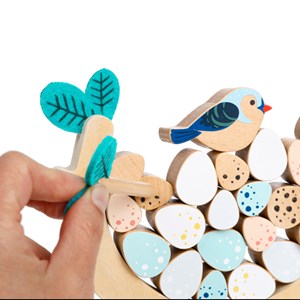 Jeu d'équilibre oiseau en bois