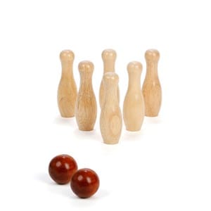 Jeu de quilles miniatures en bois