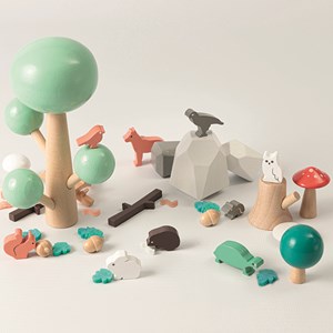Jeu de construction forêt en bois