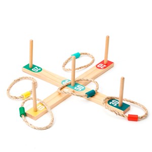 Jeu de lancer d’anneaux en bois