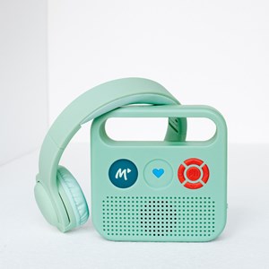 Casque audio pour enfant compatible enceinte Merlin Vert