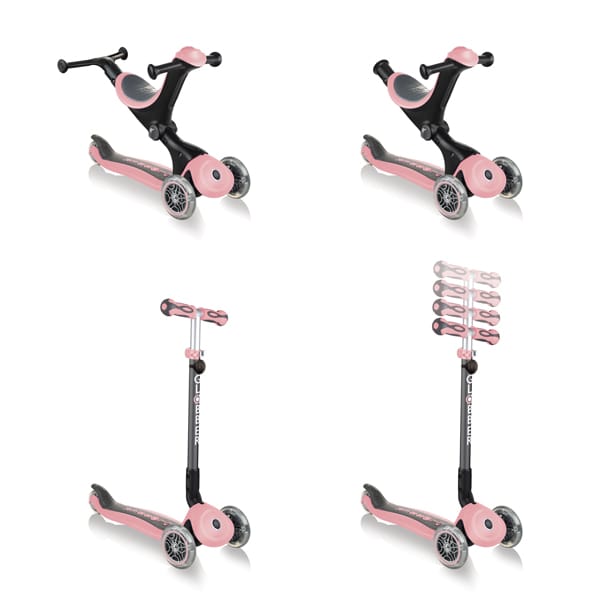 Trottinette évolutive avec siège - GO-UP DELUXE - Rose pastel par Globber