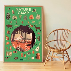 Poster stickers campement nature Poppik