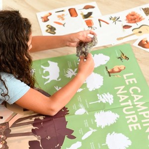 Poster stickers campement nature Poppik