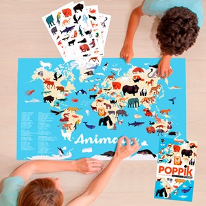Poster stickers animaux du monde Poppik