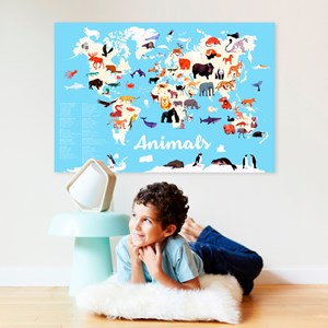 Poster stickers animaux du monde Poppik