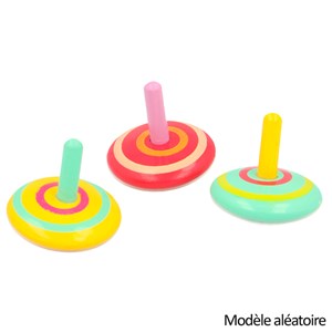 Toupie en bois colorée