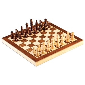 Jeu d'échecs en bois pliable