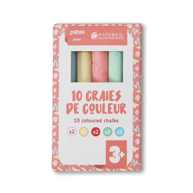 Boite de 10 craies colorées