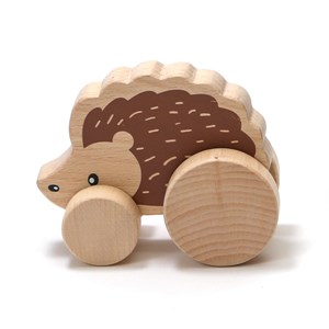 Hérisson à roulettes en bois