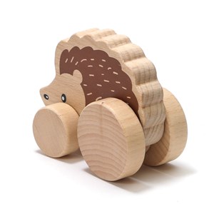 Hérisson à roulettes en bois