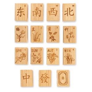 Jeu de Mahjong en bois