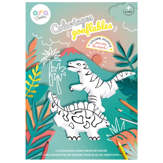 Dinosaures gonflables à colorier